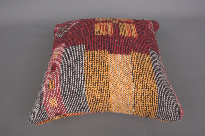 Gift Pillow, Turkish Pillow, Cushion Case, 12x12 Orange Cushion Case, Kilim Pillow, Comfy Throw Cushion, Authentic Cushion - 7