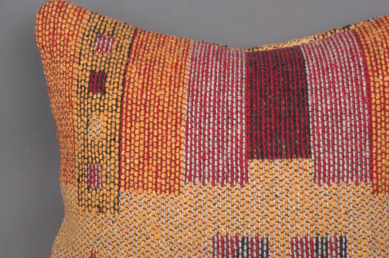 Gift Pillow, Turkish Pillow, Cushion Case, 12x12 Orange Cushion Case, Kilim Pillow, Comfy Throw Cushion, Authentic Cushion - 5