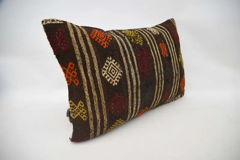 Farmhouse Pillow Sham, Outdoor Bolster Pillow Case, Antique Pillows, Home Decor Pillow, Gift Pillow, 16x24 Brown Cushion, Pillow Case - 3
