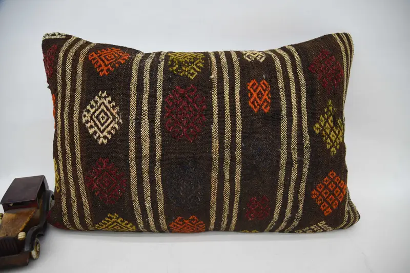 Farmhouse Pillow Sham, Outdoor Bolster Pillow Case, Antique Pillows, Home Decor Pillow, Gift Pillow, 16x24 Brown Cushion, Pillow Case - 4