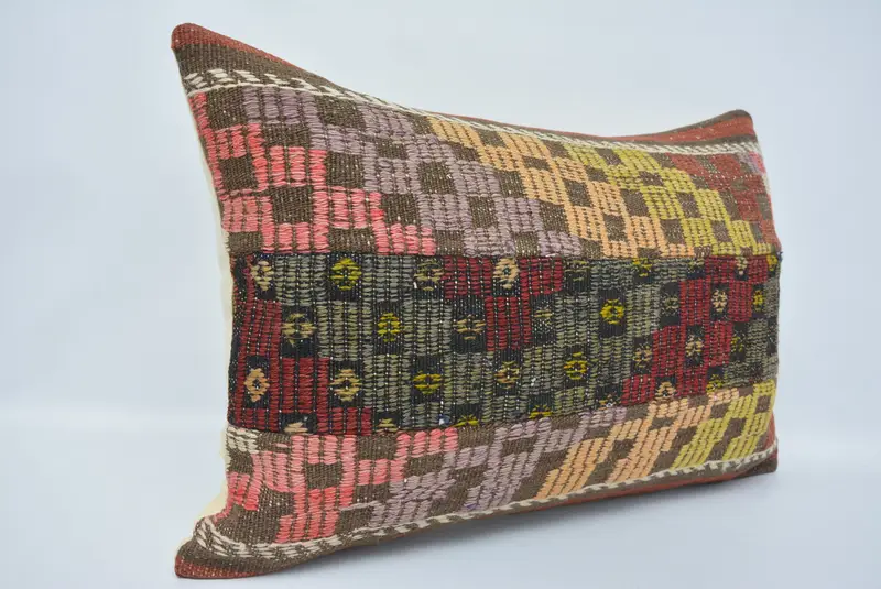 Kilim Pillow, Ethnic Pillow Cover Cushion, Kilim Cushion Sham, 16x24 Green Cushion, Hippie Throw Cushion, Pillow, Interior Designer Pillow - 3
