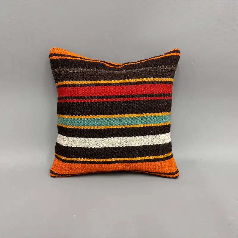 12x12 Yellow Pillow Cover, Retro Throw Cushion Case, Boho Pillow, Pillow Sham, Authentic Cushion Case, Kilim Pillow, Kilim Pillow Cover - 4
