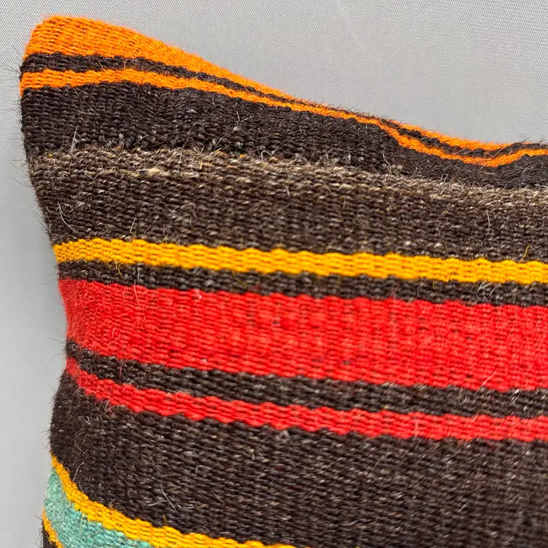 12x12 Yellow Pillow Cover, Retro Throw Cushion Case, Boho Pillow, Pillow Sham, Authentic Cushion Case, Kilim Pillow, Kilim Pillow Cover - 5