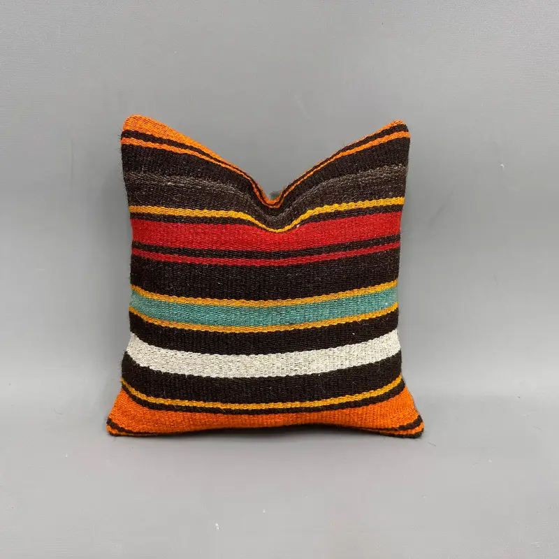 12x12 Yellow Pillow Cover, Retro Throw Cushion Case, Boho Pillow, Pillow Sham, Authentic Cushion Case, Kilim Pillow, Kilim Pillow Cover - 1