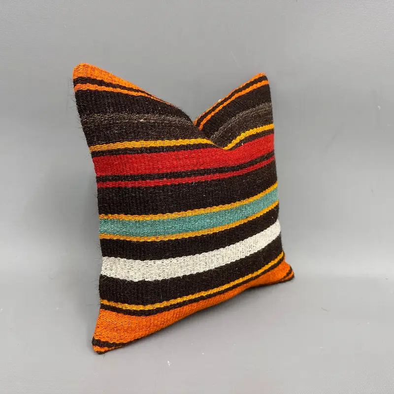 12x12 Yellow Pillow Cover, Retro Throw Cushion Case, Boho Pillow, Pillow Sham, Authentic Cushion Case, Kilim Pillow, Kilim Pillow Cover - 2