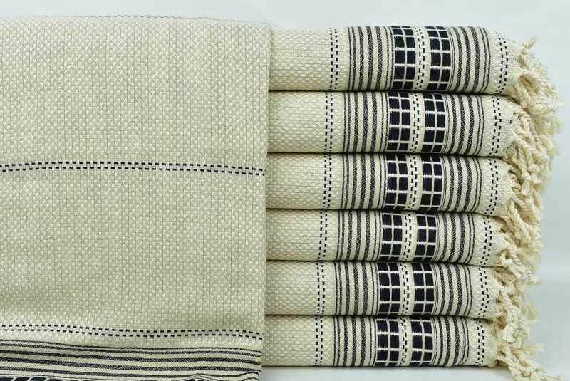 Seyahat havlu, hızlı kuru plaj havlu, havuz havlu, pamuklu havlu, monogramlı Türk havlu, 68x40 keten çizgili havlu, kişiselleştir, hediye onun için hediye - 1