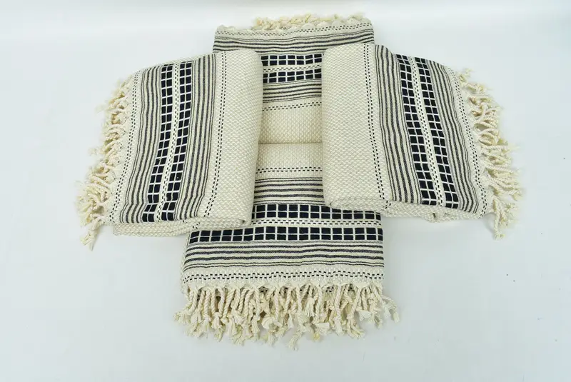 Seyahat havlu, hızlı kuru plaj havlu, havuz havlu, pamuklu havlu, monogramlı Türk havlu, 68x40 keten çizgili havlu, kişiselleştir, hediye onun için hediye - 6