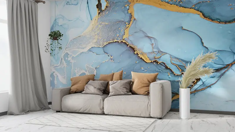Elegant bedruckte Luxus-Marmortapete: Zeitgenössisches, schimmerndes Design