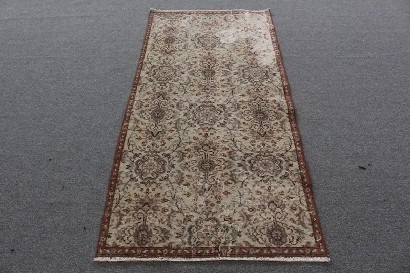Eleganter beigefarbener Ikat-Teppich, 1,8 x 1,8 m, schicke Heimdekoration