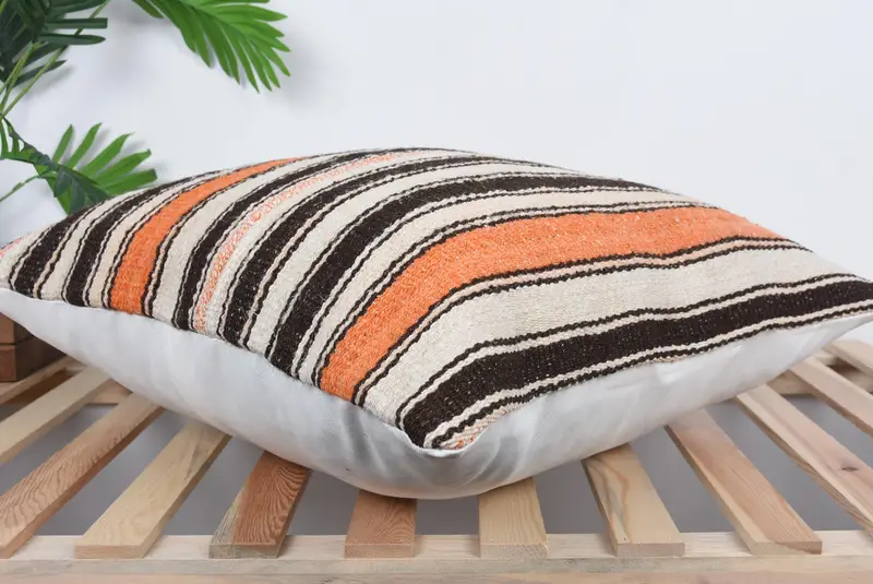 Antique Pillows, 24x24 Brown Cushion, Hippie Throw Pillow, Crochet Pattern Pillow Case, Cushion Case, Boho Pillow Sham Cover, Vintage Pillow - 6
