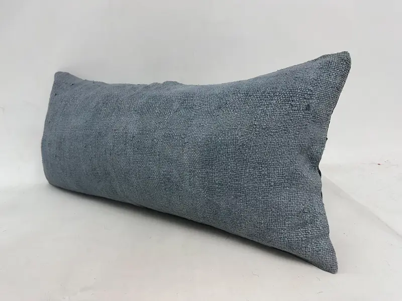 Traditional Pillow, Office Chair Pillow Sham, Kilim Pillow, Garden Cushion, Gift Pillow, Pillow Cover, 16x36 Gray Pillow, Kilim Cushion Sham - 4