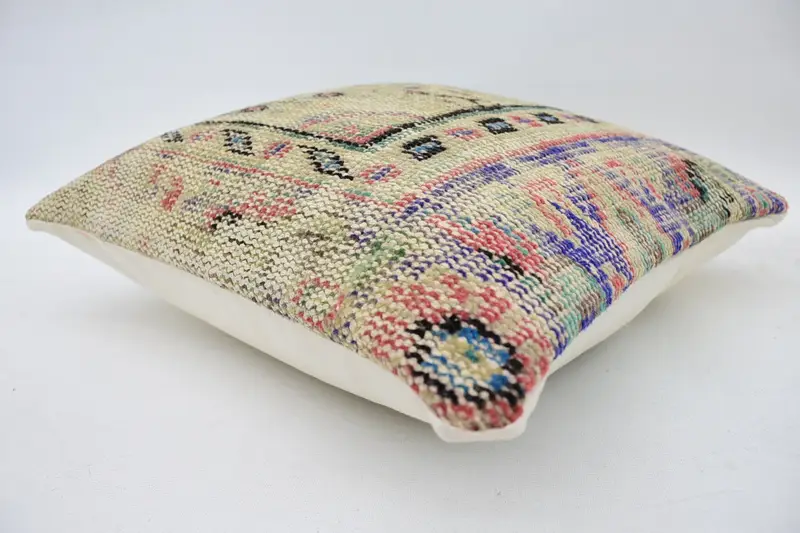 18x18 Beige Cushion Cover, Boho Chic Pillow Cover, Traditional Pillow, Home Decor Pillow, Antique Pillows, Vintage Pillow, Pillow - 6