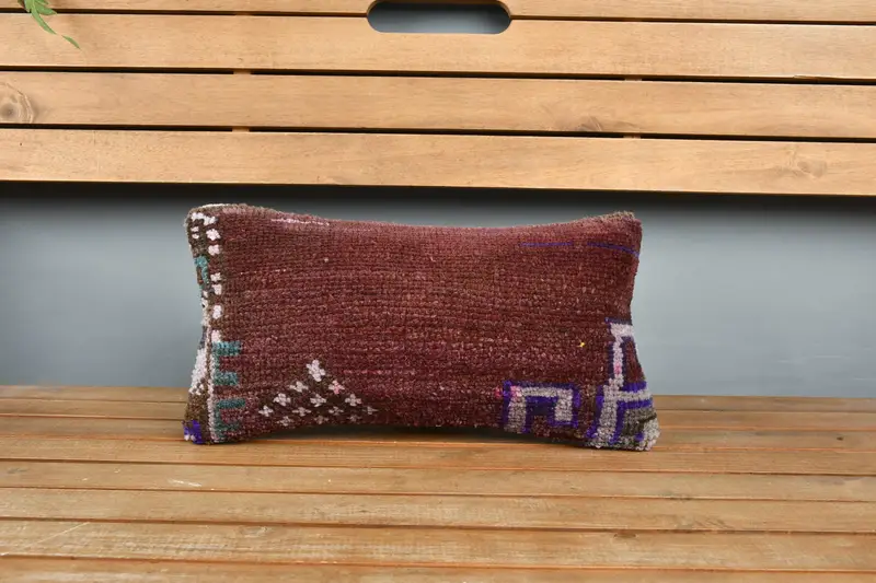 8x16 Purple Pillow, Cushion Case, Toss Pillow Case, Vintage Pillow, Turkish Pillow, Kilim Pillow Cover, Authentic Pillow Case - 6