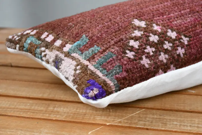 8x16 Purple Pillow, Cushion Case, Toss Pillow Case, Vintage Pillow, Turkish Pillow, Kilim Pillow Cover, Authentic Pillow Case - 4