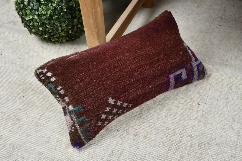 8x16 Purple Pillow, Cushion Case, Toss Pillow Case, Vintage Pillow, Turkish Pillow, Kilim Pillow Cover, Authentic Pillow Case - 7