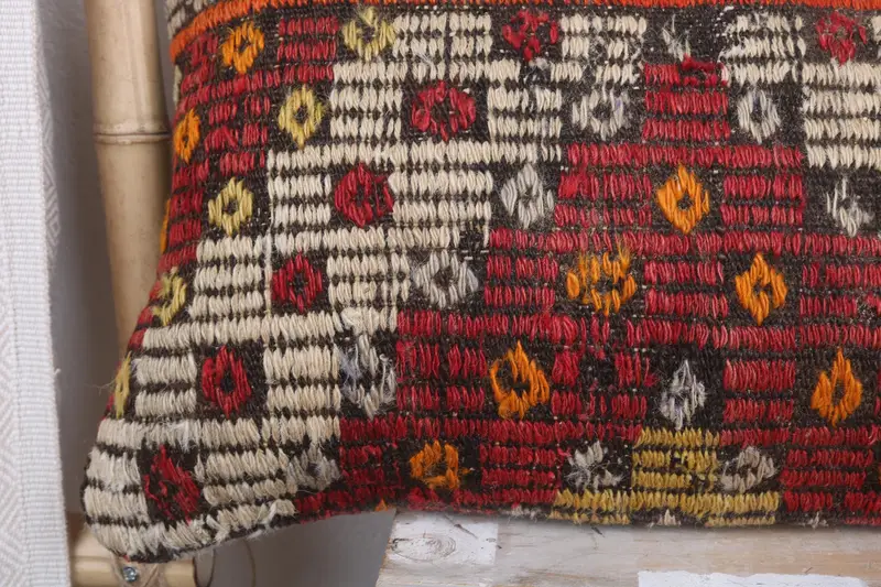 12x43 Red Cushion Cover, Boho Pillow, Handmade Throw Cushion, Home Decor Pillow, Tapestry Cushion, Cushion Cover, Interior Designer Pillow - 3