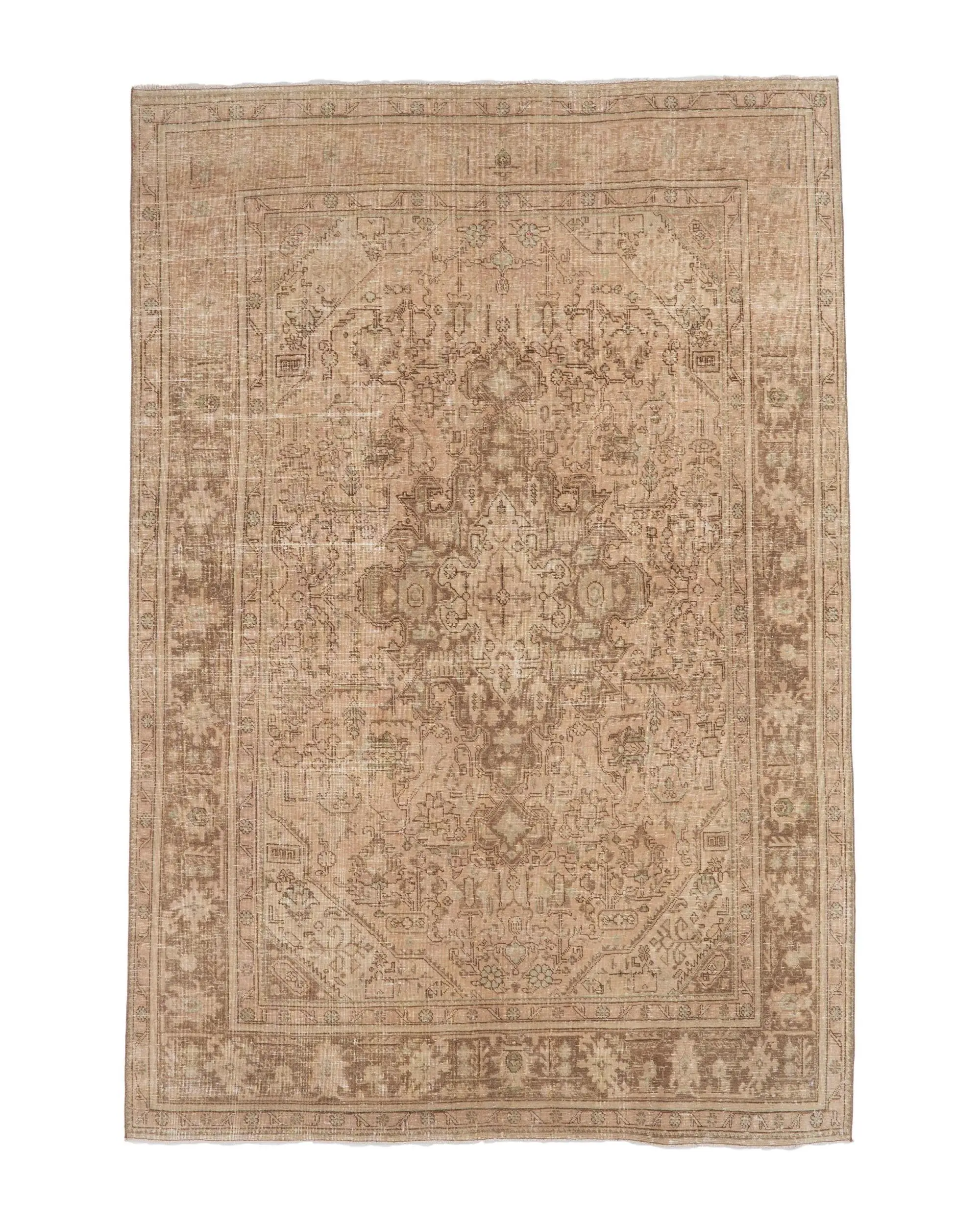 Türk Vintage Halısı, 6.6x9.7 ft Halı, Kahverengi Bej Halı - 1