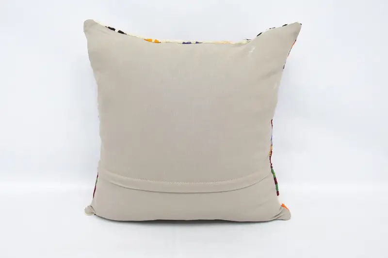 Handmade Kilim Cushion, Turkish Bench Cushion Case, 24x24 Blue Cushion, Turkish Pillow, Pillow Sham, Decorative Throw Cushion Case, Pillow for Couch - 6