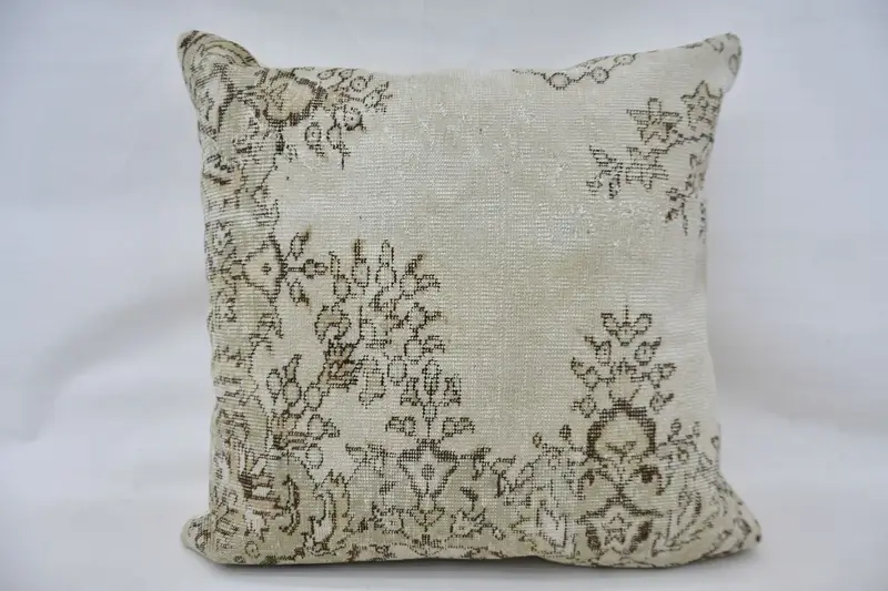 Cushion, Gift Pillow, 32x32 Beige Cushion, Decorative Throw Cushion Cover, Ethnical Kilim Rug Pillow, Kilim Cushion Sham, Hippie Throw Cushion Case - 4