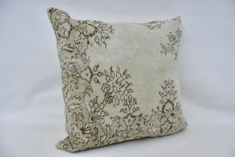Cushion, Gift Pillow, 32x32 Beige Cushion, Decorative Throw Cushion Cover, Ethnical Kilim Rug Pillow, Kilim Cushion Sham, Hippie Throw Cushion Case - 3