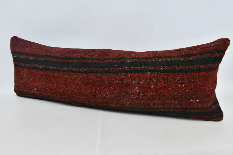 Decorative Bolster Cushion Cover, Kilim Pillow Cover, Pillow for Couch, Pillow Cover, 16x48 Red Pillow Sham, Boho Pillow - 4