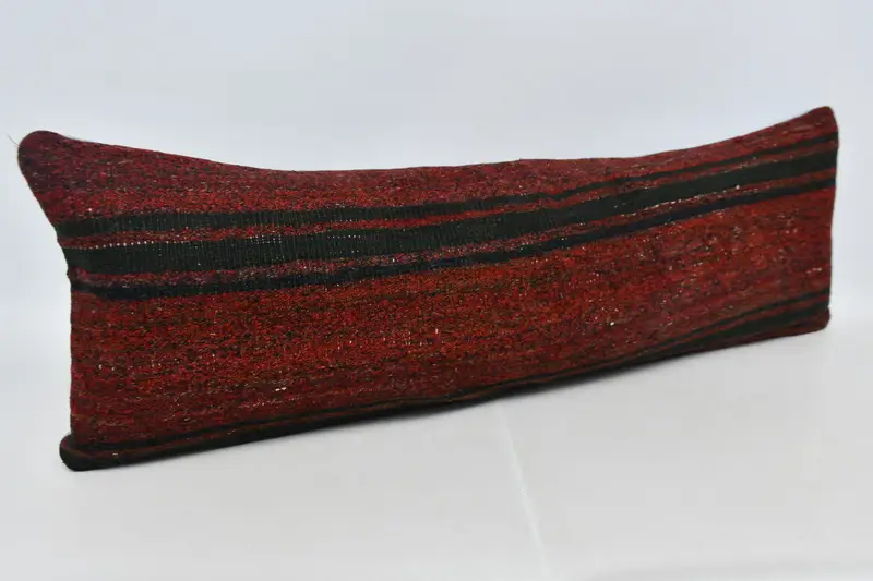 Decorative Bolster Cushion Cover, Kilim Pillow Cover, Pillow for Couch, Pillow Cover, 16x48 Red Pillow Sham, Boho Pillow - 3