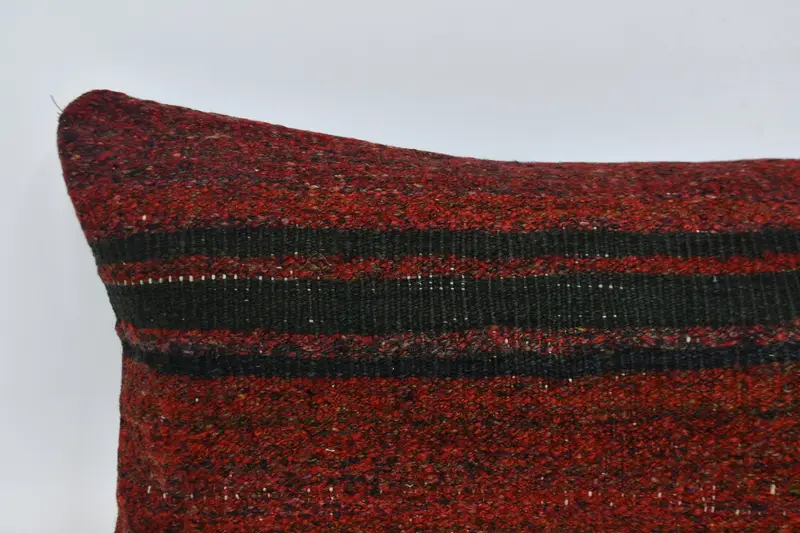Decorative Bolster Cushion Cover, Kilim Pillow Cover, Pillow for Couch, Pillow Cover, 16x48 Red Pillow Sham, Boho Pillow - 2