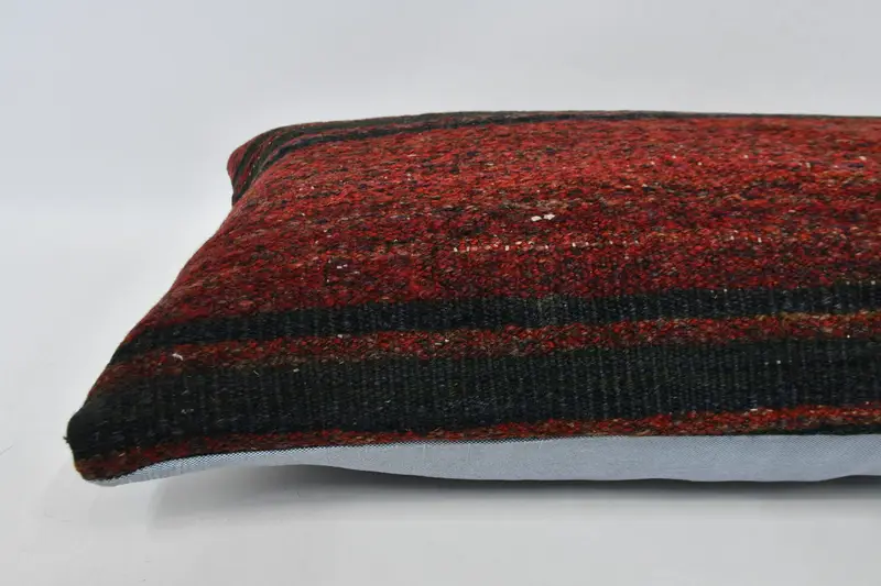 Decorative Bolster Cushion Cover, Kilim Pillow Cover, Pillow for Couch, Pillow Cover, 16x48 Red Pillow Sham, Boho Pillow - 6