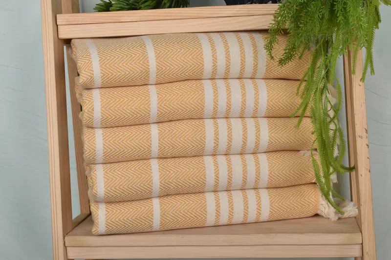 Decorative Towel, Wedding Favors, 40x20 Cotton Striped Towel, Best Friend Gift Ideas, Spa Towel, Guest Towel, Turkish Hand Towel, Wedding Gift - 1