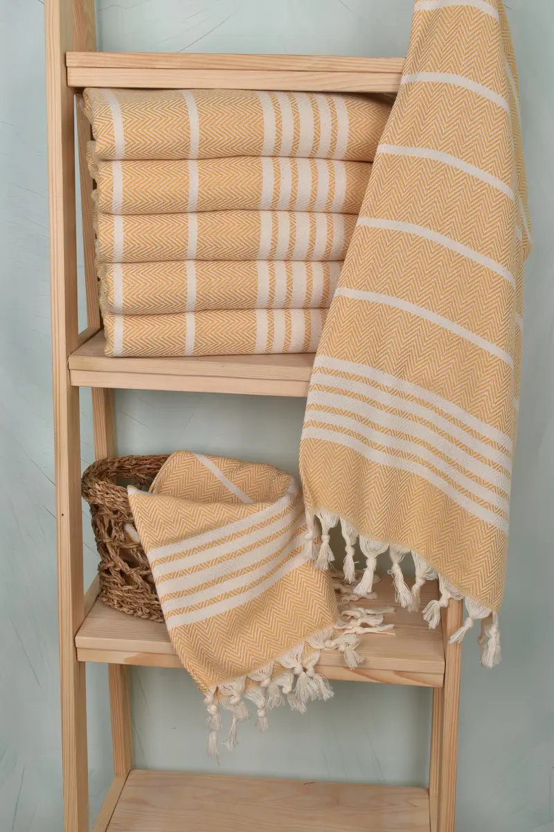 Decorative Towel, Wedding Favors, 40x20 Cotton Striped Towel, Best Friend Gift Ideas, Spa Towel, Guest Towel, Turkish Hand Towel, Wedding Gift - 3