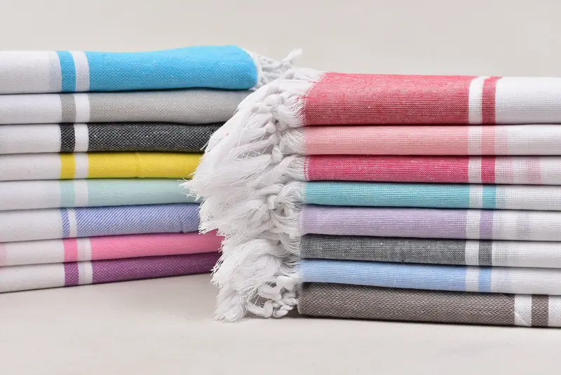 Hammam Towel USA, Sand-resistant towel, Beach Wedding Favor, Handmade Gift, Bridal Shower Favor, Turkish Towel Beach, 70x40 Cotton Striped Towel - 1