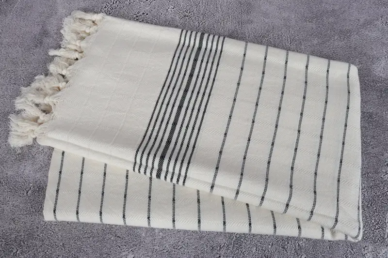 Turkish bath towel, Scarf Towel, Personalized Gift For Him, 70x40 Cotton Striped Towel, Turkish Towel Bulk, Quick-dry peshtemal, Large Turkish Towel - 6