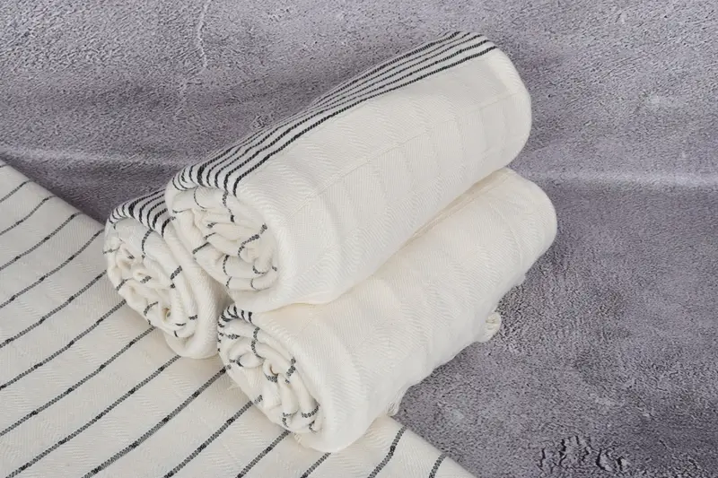 Turkish bath towel, Scarf Towel, Personalized Gift For Him, 70x40 Cotton Striped Towel, Turkish Towel Bulk, Quick-dry peshtemal, Large Turkish Towel - 7
