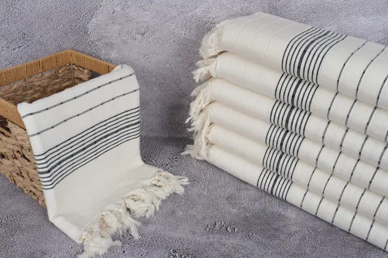Turkish bath towel, Scarf Towel, Personalized Gift For Him, 70x40 Cotton Striped Towel, Turkish Towel Bulk, Quick-dry peshtemal, Large Turkish Towel - 3