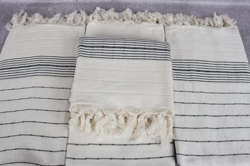Turkish bath towel, Scarf Towel, Personalized Gift For Him, 70x40 Cotton Striped Towel, Turkish Towel Bulk, Quick-dry peshtemal, Large Turkish Towel - 4