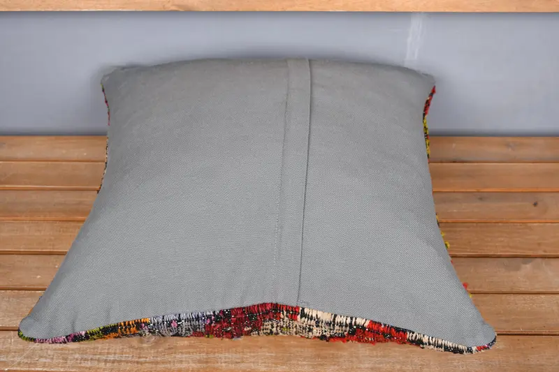Christmas Pillow Sham, Vintage Kilim Pillow, Pet Pillow Case, Gift Pillow, Cushion, Handmade Kilim Cushion, 20x20 Red Cushion Case, Retro Cushion - 5