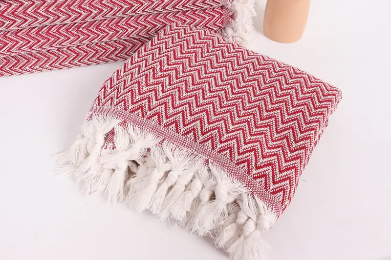 76x64 Cotton Zig zag Towel, Organic Throw, Thanksgiving Tablecloth, Wedding Gift, Bachelorette Party Favors, Personalized Gifts, Bridesmaid Gifts - 5