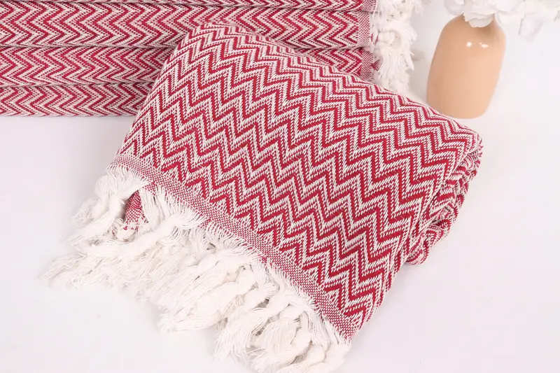 76x64 Cotton Zig zag Towel, Organic Throw, Thanksgiving Tablecloth, Wedding Gift, Bachelorette Party Favors, Personalized Gifts, Bridesmaid Gifts - 4