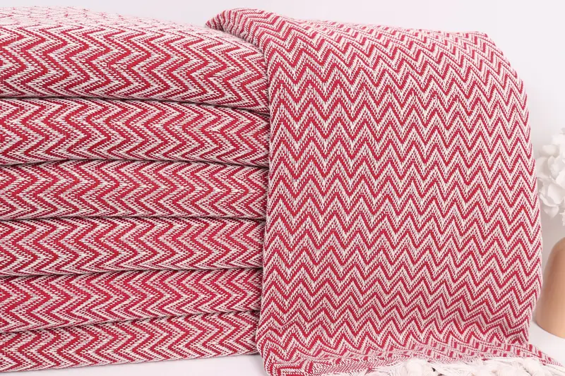 76x64 Cotton Zig zag Towel, Organic Throw, Thanksgiving Tablecloth, Wedding Gift, Bachelorette Party Favors, Personalized Gifts, Bridesmaid Gifts - 2