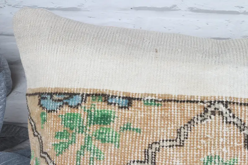20x20 Green Pillow Cover, Cushion Cover, Handmade Kilim Cushion, Pet Pillow Case, Pillow for Sofa, Interior Designer Pillow - 2