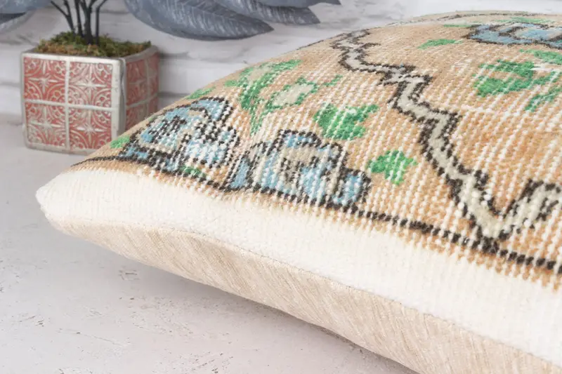 20x20 Green Pillow Cover, Cushion Cover, Handmade Kilim Cushion, Pet Pillow Case, Pillow for Sofa, Interior Designer Pillow - 8