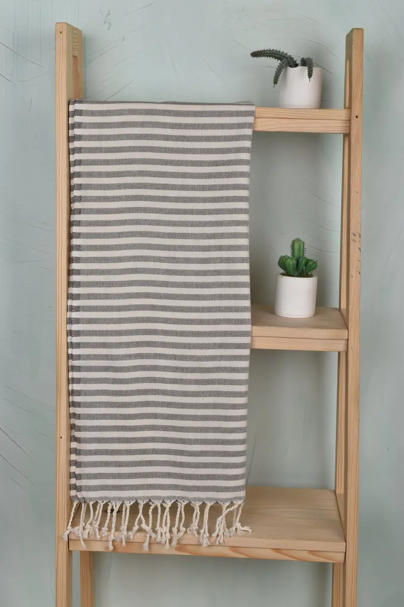 40x24 Cotton Striped Towel, Anniversary Gift For Her, Wedding Gift, Monogram Hand Towel, Beach Wedding Favor, Personalized Gifts, Bachelorette Towel - 8