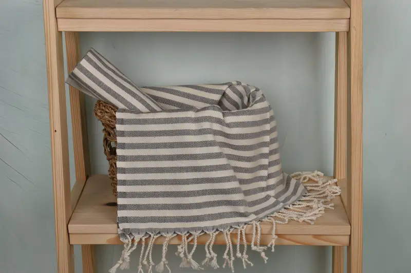 40x24 Cotton Striped Towel, Anniversary Gift For Her, Wedding Gift, Monogram Hand Towel, Beach Wedding Favor, Personalized Gifts, Bachelorette Towel - 4