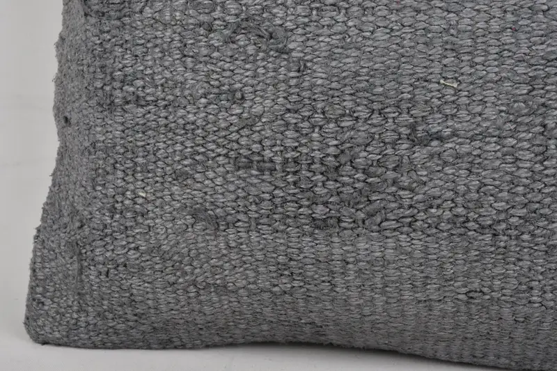 Handmade Rug Seat Pillow Case, 12x24 Gray Cushion, Kilim Pillow, Vintage Kilim Pillow, Cushion, Turkish Pillow, Couch Cushion Case - 2