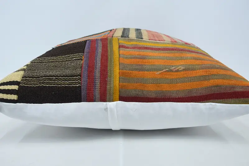 Gift Pillow, Sofa Pillow Case, Knitted Cushion Cover, 28x28 Brown Cushion, Boho Pillow, Handmade Kilim Cushion, Accent Pillow, Pillow Cover - 5