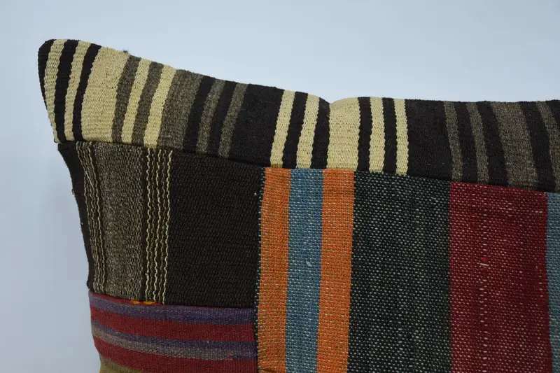 Gift Pillow, Sofa Pillow Case, Knitted Cushion Cover, 28x28 Brown Cushion, Boho Pillow, Handmade Kilim Cushion, Accent Pillow, Pillow Cover - 2