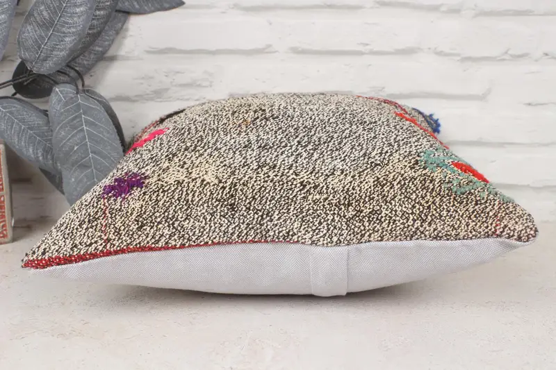 Natural Cushion Case, Living Room Throw Cushion Cover, Pillow for Couch, Handmade Kilim Cushion, 14x14 Brown Pillow, Kilim Pillow Cover, Pillow Case - 5