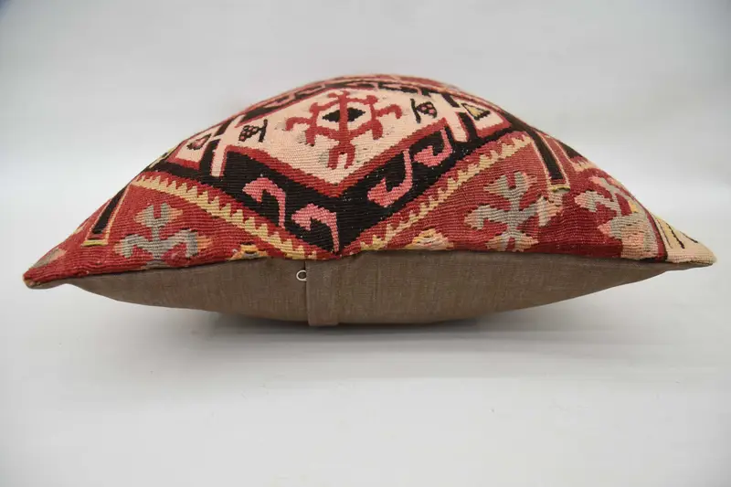 20x28 Red Pillow, Cotton Pillow Case, Gift Pillow, Ethnical Kilim Rug Pillow, Kilim Cushion Sham, Pillow Sham, Pastel Pillow - 6