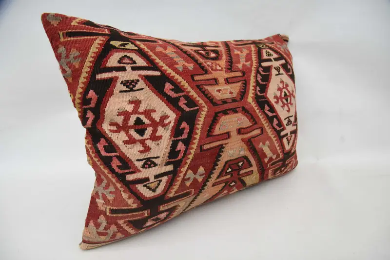 20x28 Red Pillow, Cotton Pillow Case, Gift Pillow, Ethnical Kilim Rug Pillow, Kilim Cushion Sham, Pillow Sham, Pastel Pillow - 3