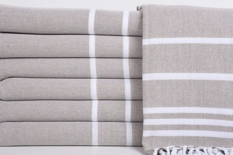 70x40 Cotton Striped Towel, Wedding Shower Gift, Soft towel, Bachelor Party Favors, Thin towel, Personalized Wedding Gift, Bachelorette Beach Towel - 1
